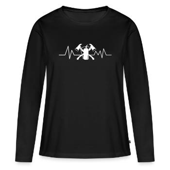 Pompiers Heartbeat Extincteur Impulsion - T-shirt manches longues Premium bio Femme - noir - Devant - Julia (174cm)