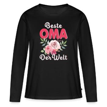 Beste Oma Der Welt - Women's Premium Organic Long Sleeve Shirt - black - Front - Julia (174cm)