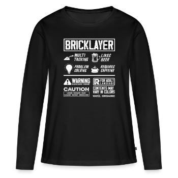 Avertissement de caféine de bière multitâche Maurer - T-shirt manches longues Premium bio Femme - noir - Devant - Julia (174cm)
