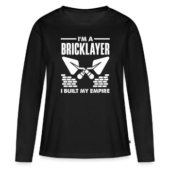 Maçon, je suis maçon, j’ai mon empire - T-shirt manches longues Premium bio Femme - noir - Devant - Julia (174cm)