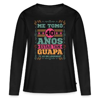 40 Years Fabulous: Birthday Clothing & Accessories - Women's Premium Organic Long Sleeve Shirt - black - Front - Julia (174cm)