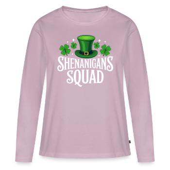 Shenanigans Squad - Women's Premium Organic Long Sleeve Shirt - dusky pink - Front - Julia (174cm)