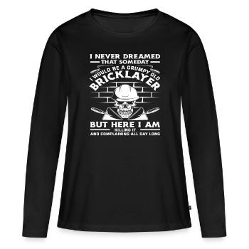 Mason Grumpy Old Skull Humour Citation - T-shirt manches longues Premium bio Femme - noir - Devant - Julia (174cm)