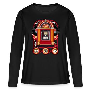 Jukebox Collector 33 78 45 - T-shirt manches longues Premium bio Femme - noir - Devant - Julia (174cm)