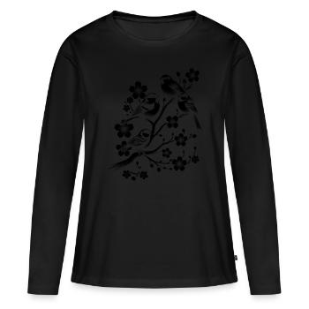 Oiseaux Observation des oiseaux Observation des oiseaux Birdwatcher - T-shirt manches longues Premium bio Femme - noir - Devant - Julia (174cm)
