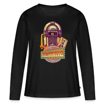 Jukebox collector Je restaurerais ça - T-shirt manches longues Premium bio Femme - noir - Devant - Julia (174cm)