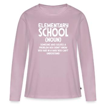 Grundschullehrer Schule Substantiv Problemlöser - Frauen Premium Bio Langarmshirt - Altrosa - Vorne - Julia (174cm)
