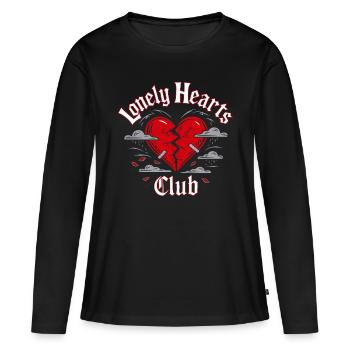 Lonely Hearts Club – Conception du cœur brisé - T-shirt manches longues Premium bio Femme - noir - Devant - Julia (174cm)