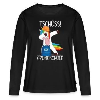 Diplôme d’études primaires 2025 Diplôme d’études primaires - T-shirt manches longues Premium bio Femme - noir - Devant - Julia (174cm)