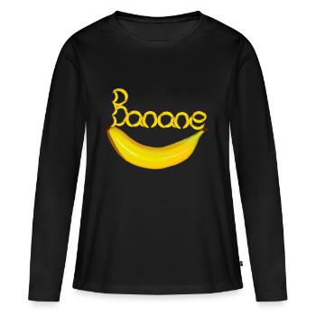 Banane Obst Frucht Früchte Bananen - Frauen Premium Bio Langarmshirt - Schwarz - Vorne - Julia (174cm)