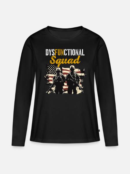 Dysfunktionaler Veteran Dysfunctional Squad - Frauen Premium Bio Langarmshirt - Schwarz