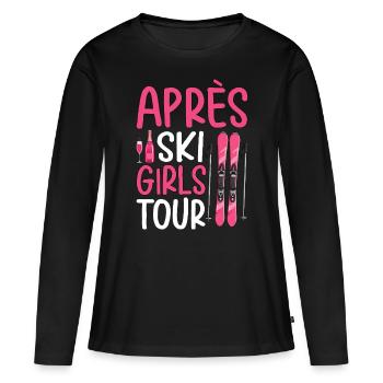 Après-ski pour filles - T-shirt manches longues Premium bio Femme - noir - Devant - Julia (174cm)