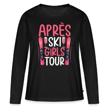 Après-ski pour filles - T-shirt manches longues Premium bio Femme - noir - Devant - Julia (174cm)