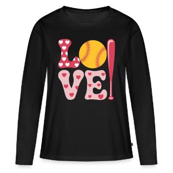 Softball Joueur de Softball Cadeau de Softball Mignon - T-shirt manches longues Premium bio Femme - noir - Devant - Julia (174cm)