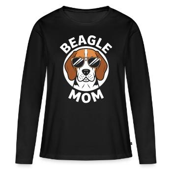 Beagle Mom Dog Mom Funny Beagle Gift - Women's Premium Organic Long Sleeve Shirt - black - Front - Julia (174cm)