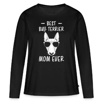 Bull Terrier Dire Drôle Bull Terrier Cadeau - T-shirt manches longues Premium bio Femme - noir - Devant - Julia (174cm)