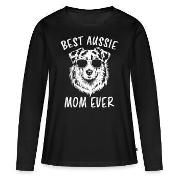 Australian Shepherd Mom Funny Aussie Gift - Women's Premium Organic Long Sleeve Shirt - black - Front - Julia (174cm)