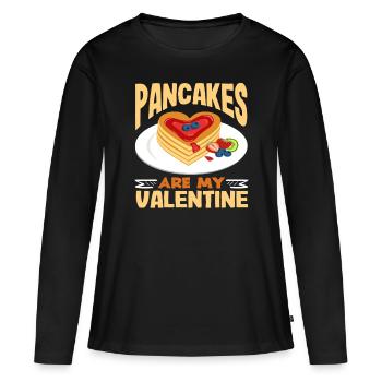 Les crêpes sont mon plat préféré de la Saint-Valentin - T-shirt manches longues Premium bio Femme - noir - Devant - Julia (174cm)