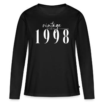 Vintage 1998 Elegant Minimalistisch Geburtstag - Frauen Premium Bio Langarmshirt - Schwarz - Vorne - Julia (174cm)