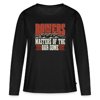 Rameurs d’eau Maîtres de la rame - T-shirt manches longues Premium bio Femme - noir - Devant - Julia (174cm)
