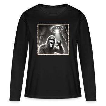 Rock, Rocker, Musique rock, Heavy metal, Rock Hand - T-shirt manches longues Premium bio Femme - noir - Devant - Julia (174cm)