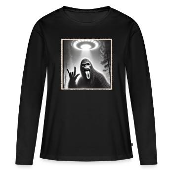 Rock, Rocker, Musique rock, Heavy metal, Rock Hand - T-shirt manches longues Premium bio Femme - noir - Devant - Julia (174cm)