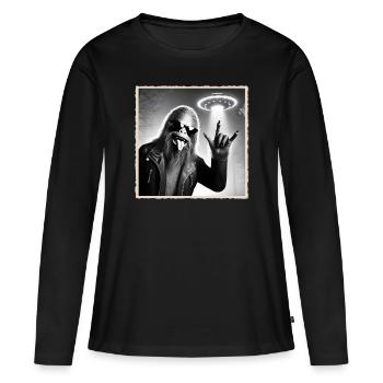 Rock, Rocker, Musique rock, Heavy metal, Rock Hand - T-shirt manches longues Premium bio Femme - noir - Devant - Julia (174cm)
