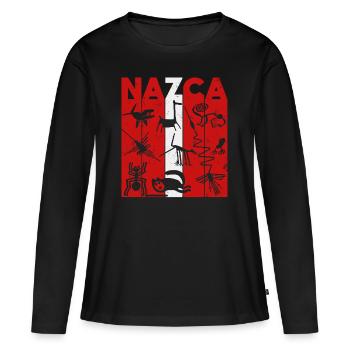 Nazca Lines | Ancient Astronaut Peru Geoglyphs - Women's Premium Organic Long Sleeve Shirt - black - Front - Julia (174cm)