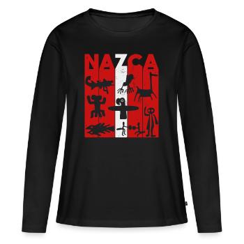 Nazca Lines | Ancient Astronaut Peru Geoglyphs - Women's Premium Organic Long Sleeve Shirt - black - Front - Julia (174cm)