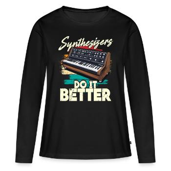 Synthétiseur Les synthétiseurs font mieux - T-shirt manches longues Premium bio Femme - noir - Devant - Julia (174cm)