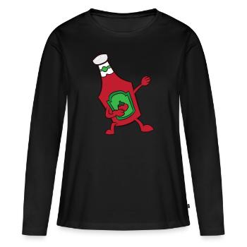 Ketchup - danse, dab, dab, dabbing - T-shirt manches longues Premium bio Femme - noir - Devant - Julia (174cm)