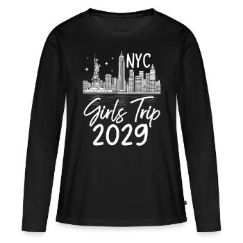 Girls Trip New York 2029 - Women's Premium Organic Long Sleeve Shirt - black - Front - Julia (174cm)