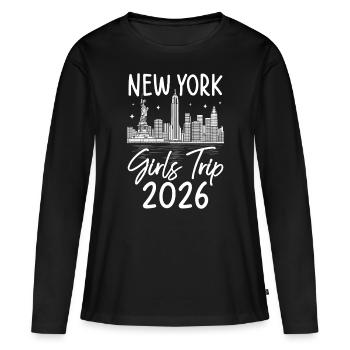 Voyage entre filles, New York 2026 (Garantie du prix le plus bas) - T-shirt manches longues Premium bio Femme - noir - Devant - Julia (174cm)