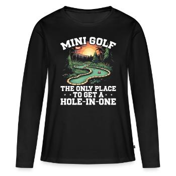 Golf Golf Golf Golf Parcours de Golf - T-shirt manches longues Premium bio Femme - noir - Devant - Julia (174cm)