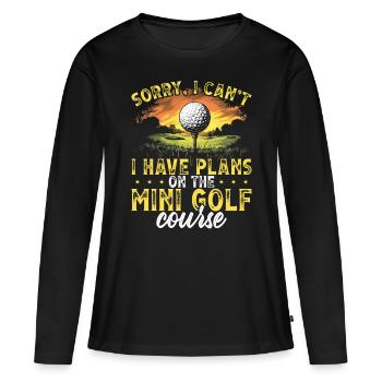Golf Golf Golf Golf Parcours de Golf - T-shirt manches longues Premium bio Femme - noir - Devant - Julia (174cm)