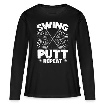 Golf Golf Golf Golf Parcours de Golf - T-shirt manches longues Premium bio Femme - noir - Devant - Julia (174cm)