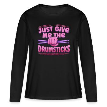 Cardio Drummer Cardio Drumming - T-shirt manches longues Premium bio Femme - noir - Devant - Julia (174cm)