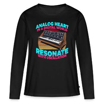 Synthétiseur Synthé Grosse Caisse DAW - T-shirt manches longues Premium bio Femme - noir - Devant - Julia (174cm)