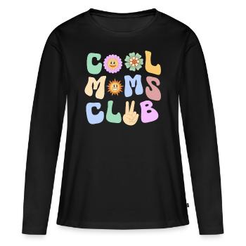 Cool Moms Club - verspieltes Design - Frauen Premium Bio Langarmshirt - Schwarz - Vorne - Julia (174cm)