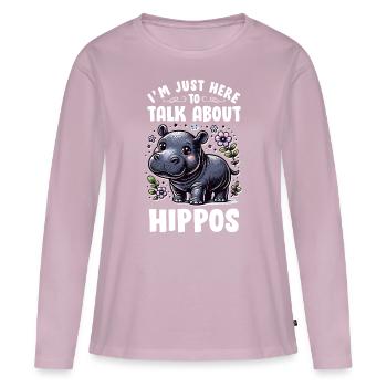 Nilpferd - Frauen Premium Bio Langarmshirt - Altrosa - Vorne - Julia (174cm)