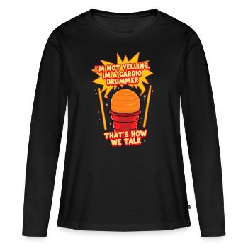 Cardio Drummer Cardio Drumming Je ne crie pas - T-shirt manches longues Premium bio Femme - noir - Devant - Julia (174cm)