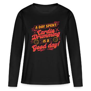Cardio Drummer Cardio Drumming - T-shirt manches longues Premium bio Femme - noir - Devant - Julia (174cm)