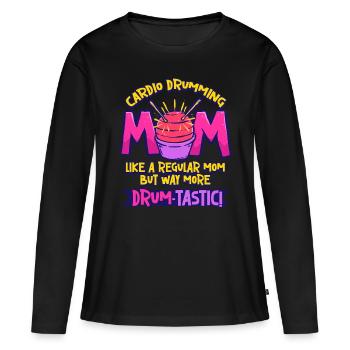 Cardio Drummer Cardio Drumming Mother - T-shirt manches longues Premium bio Femme - noir - Devant - Julia (174cm)