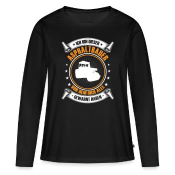Je suis ce constructeur d’asphalte construction routière - T-shirt manches longues Premium bio Femme - noir - Devant - Julia (174cm)
