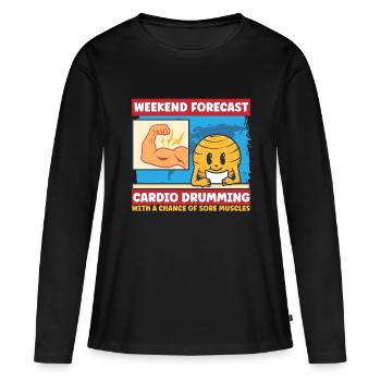 Cardio Drummer Cardio Drumming - T-shirt manches longues Premium bio Femme - noir - Devant - Julia (174cm)