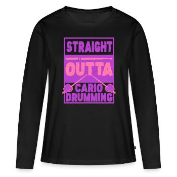 Cardio Drummer Cardio Drumming - T-shirt manches longues Premium bio Femme - noir - Devant - Julia (174cm)