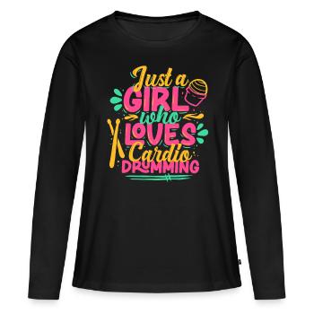 Cardio Drummer Cardio Drumming - T-shirt manches longues Premium bio Femme - noir - Devant - Julia (174cm)