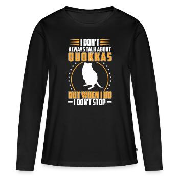 Discours sur Quokka marsupial - T-shirt manches longues Premium bio Femme - noir - Devant - Julia (174cm)