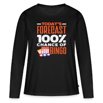 Prédiction de bingo 100 % de chance Bingo - T-shirt manches longues Premium bio Femme - noir - Devant - Julia (174cm)