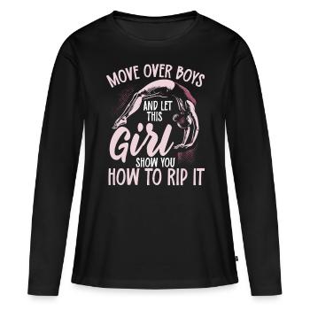 Tremplin Plongée Plongée Plongeurs - T-shirt manches longues Premium bio Femme - noir - Devant - Julia (174cm)